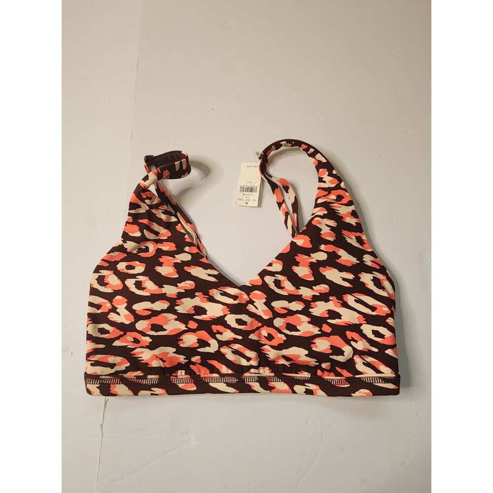 Offline By Aerie Goals Plunge Sports Bra Small Maplewood Leopard 32C 34A 34B